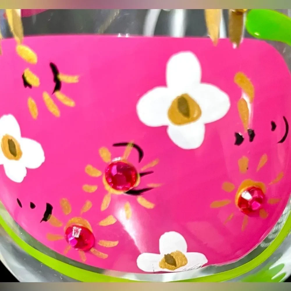 LOLITA - “Beach Diva” * Love my Wine * Hand-painted Wine Glass